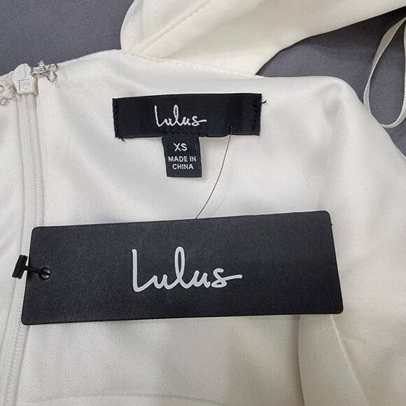 Lulus Ruffle Mini Dress XS White Fit & Flare Romantic Style - Picture 6 of 10